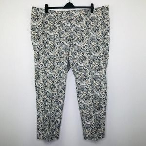 Isaac Mizrahi Live Women's 30W Pants Black Beige Ikat Paisley Slim NWOT CP12